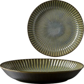 Minoru Pottery Mino Ware Kiln Damaged Sendan 225 Deep Plate, Gray