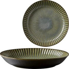 Minoru Pottery Mino Ware Kiln Damaged Sendan 225 Deep Plate, Gray