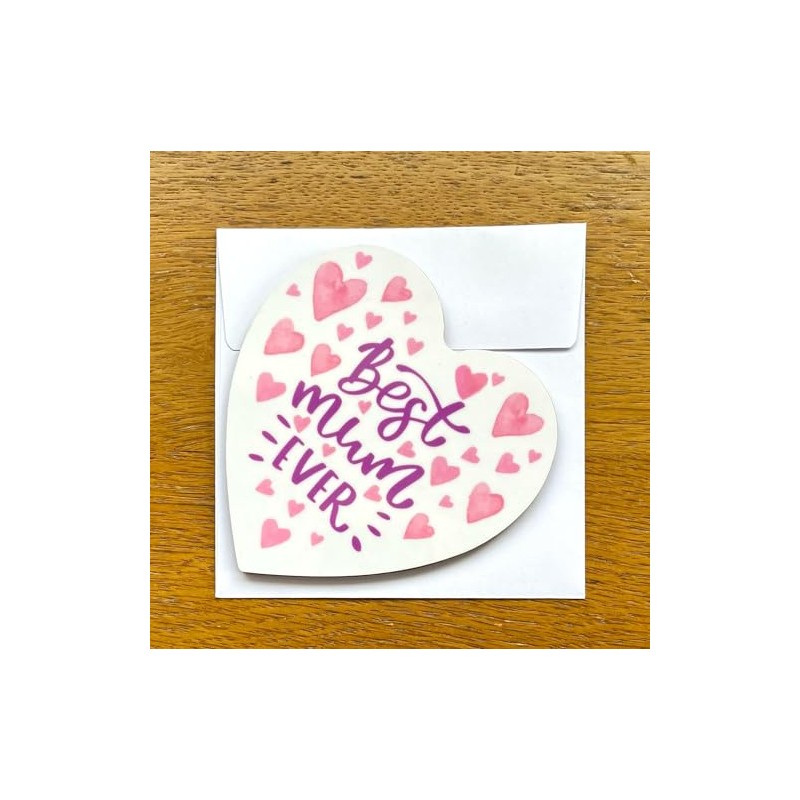 Best Mum Ever Heart-shaped Novelty Coaster - Feel Good Message