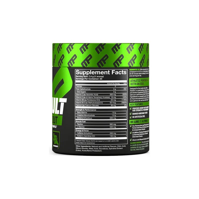 Musclepharm Pre-workout Assault C Creatina Y Beta A 30 Srv