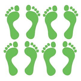 60 Second Makeover Limited Set Of 4 Pairs Quality Vinyl Footprint Stickers Car Bike Scooter Helmet Decal Graphic Footprint