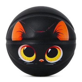 Kuangmi Black Cat Basketball, Size 6 28.5", Indoor & Outdoor, Fun Novelty Gift for Cat and Basket Ball Lovers