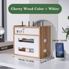 Wooden Router Shelf, Desktop WiFi Router Storage Box Modem Rack,