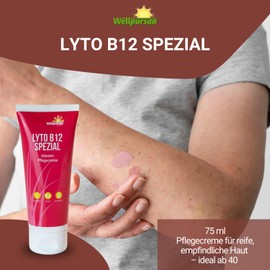 Wellpursan Lyto B12 Pflegecreme (75 ml) – Vegane Hautcreme für trockene & gereizte Haut – Creme mit Vitamin B12 & Hyaluronsäure – für deine Hautpflegeroutine