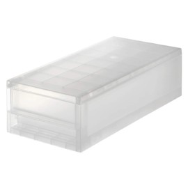 MUJI Polypropylene Shallow Drawer Storage Box, Add-on Type, 18 cm Width x 40 cm Depth x 11 cm Height, White