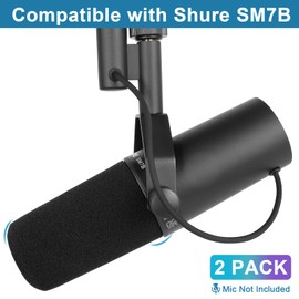 Windscreen for SM7B, 2Pack Microphone Pop Filter Foam Cover Compatible with Shure SM7B, Mic Cover Replacement for Noise Reduction By ChromLives, Black