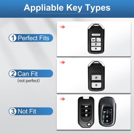 SHANGHONG - Funda compatible con llave Honda con llavero, carcasa de diamantes de imitación para Honda Accord Civic CRV Pilot HRV Odyssey Ridgeline Passport (Modelo 1, negro)