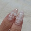 Rose Veil Cross Handmade Nail Tips Wedding Pearl Shell -