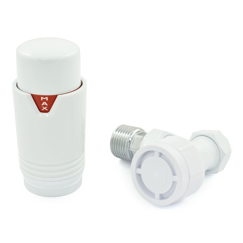 Thermostatic Radiator Valve Angled TRV – Style (All White)