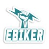 2 x 10cm E-Biker Lightning Bolt Vinyl Stickers - Teal