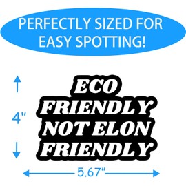 Anti Elon Bumper Magnet for Car - Eco Friendly Not Elon Friendly Car Bumper Magnets - Black and White