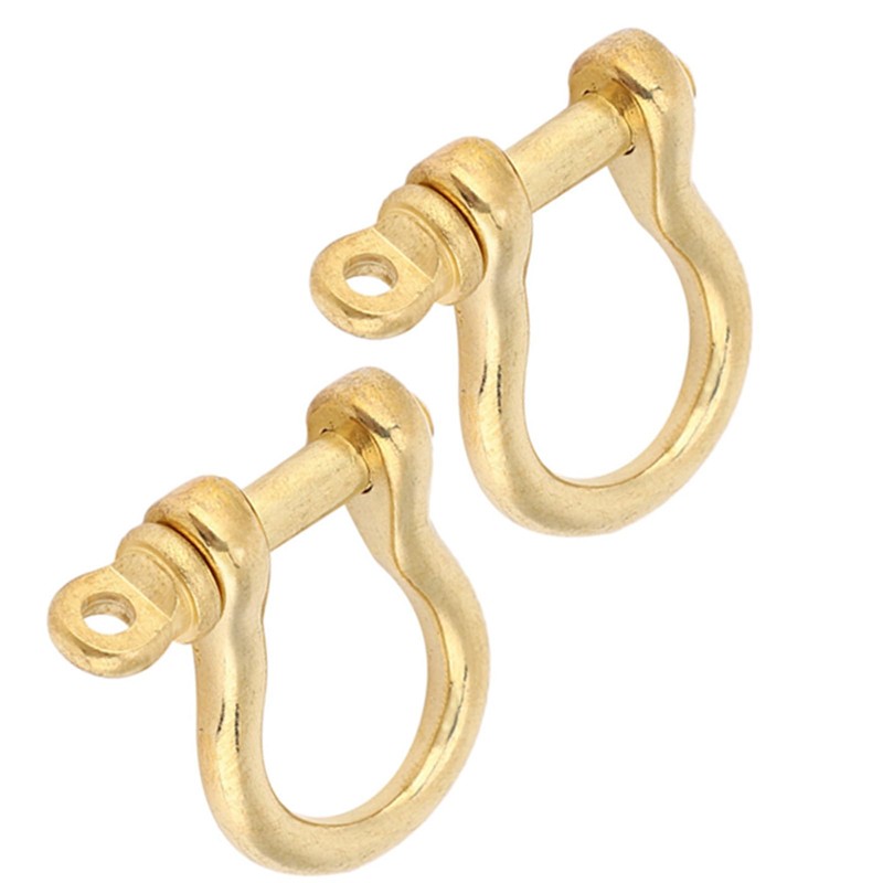 Sunicon 2pcs Metal D-Ring Pure Brass Anchor Shackle Pure Brass