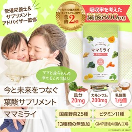 【マタニティフード認定】 ママミライ3袋セット 管理栄養士監修 葉酸サプリ 葉酸 サプリメント 妊活 妊婦 1日4粒×90日分 鉄 亜鉛 カルシウム ビタミンD ビタミン11種 乳酸菌 国産野菜25種 mamamirai