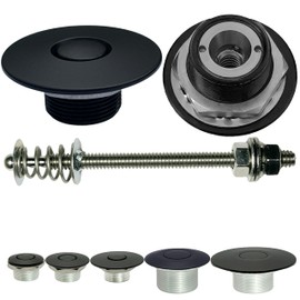 Push Button Latches 1.5" Round Black Pro Series Quick Release Latch, 4" Stud, Made in USA, Powder Coated, 400 Lbs Strength