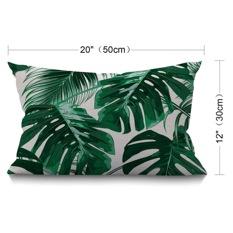 BGBDEIA Tropical Leaf Cushion Cover Beautiful Green Tropical Palm Tree