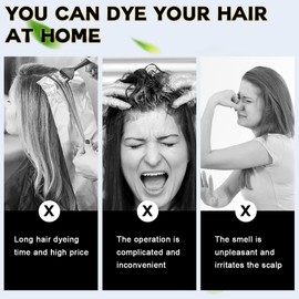 IIIMEIDU Hair Dye Shampoo for Gray Hair, 3 in 1 Herbal Ingredients Natural Dye for Women Men, Grey Coverage 500ml Chestnut Brown