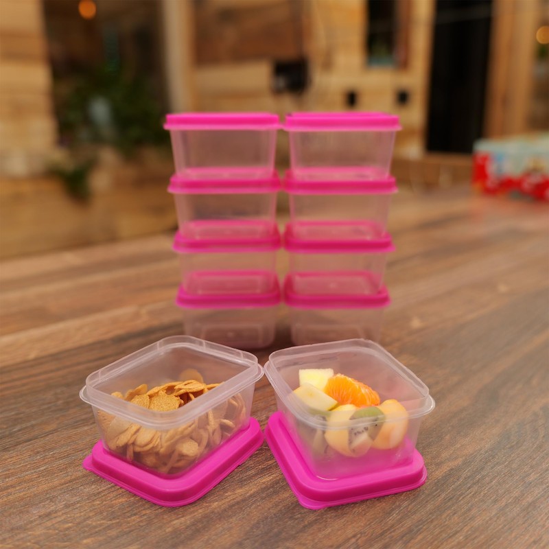 Navoys 10 Mini Square Plastic Containers With Lids 80ml -