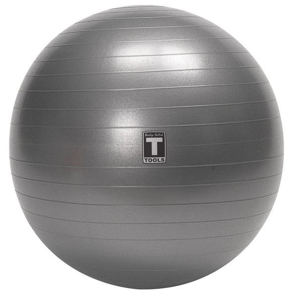 Body-Solid Tools (BSTSB55) Inflatable Exercise Ball for Fitness, Stability, Balance, Yoga, and Physical Therapy, Gray
