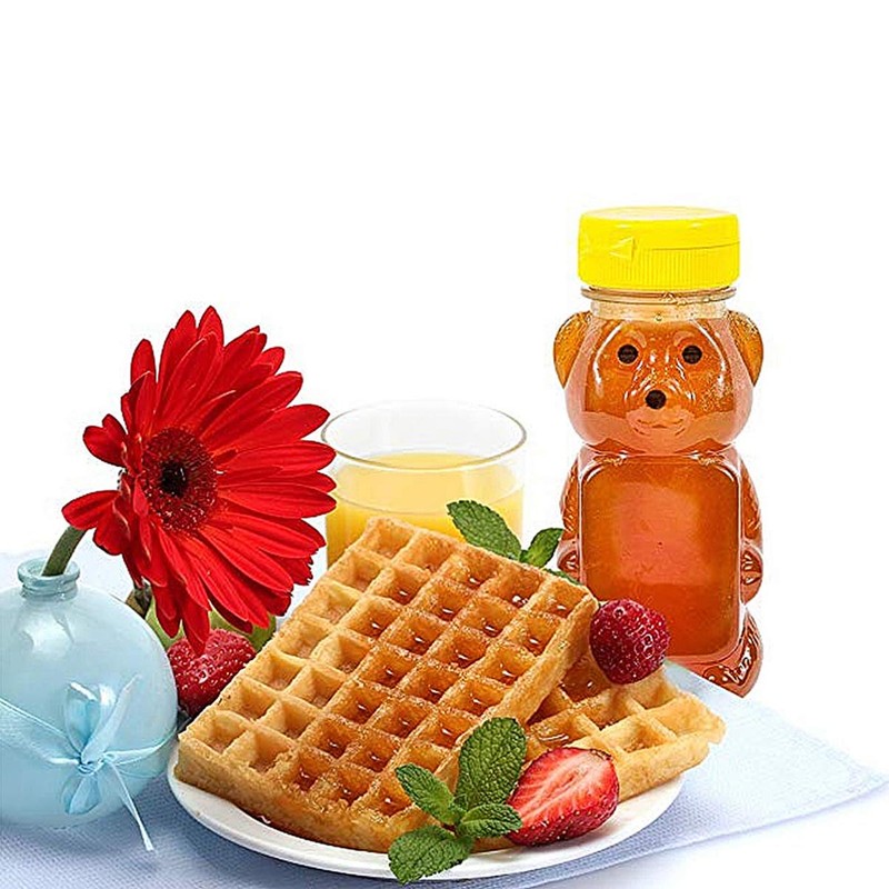 Cabilock Bear Honey Bottle Flip Top Lid Cap with Jar