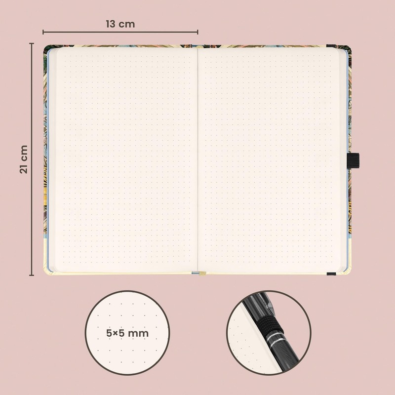 NOTIQUE Alphonse Mucha Zodiak Polka Dot Notebook with Elastic Band,
