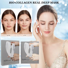 WAWJ Collagen Mask, Kollagen Gesichtsmasken Set, Bio-Collagen Real Deep Maske, Tuchmasken Set für Feuchtigkeitsspendende Anti-Falten-Mittel gegen feine Linien (4pcs) (B)