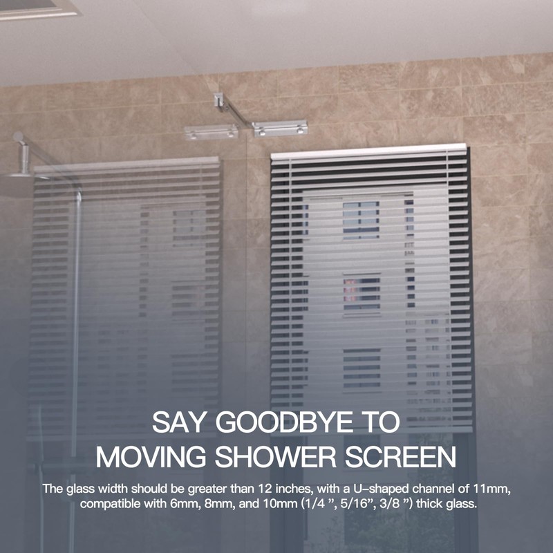 AatrixQuayn Shower Glass Support Bar, Both Sides Available, Frameless Bathroom