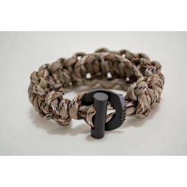 BeReacue Fire Starter Bracelet Survival Adj. Fish & Fire Paracord EZ Deploy Bushcraft - Desert Camo