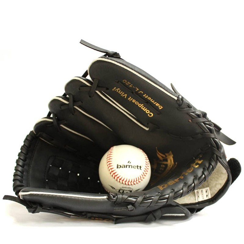 JL-120 rh vinyl baseball glove, outfield, size 12', RH, black