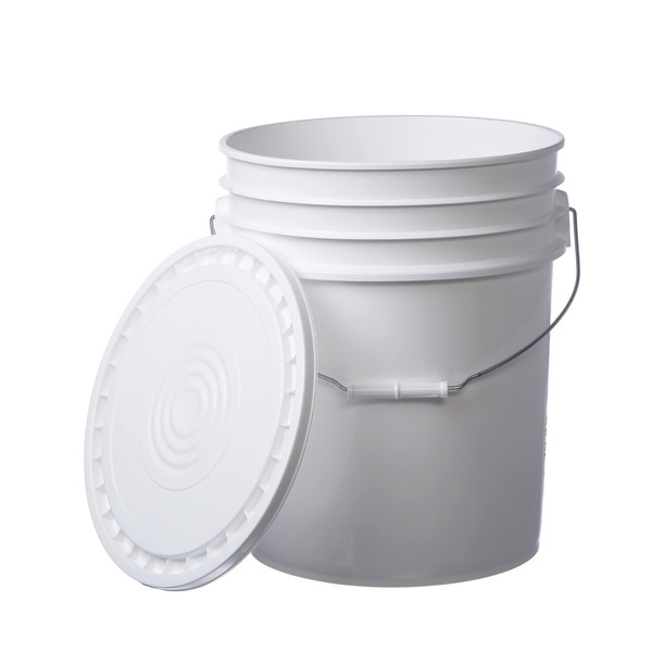 5 Gallon White Pail with Easy Peel LId