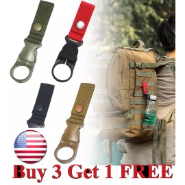 Unbranded Tactical Molle Water Bottle Buckle Hook Holder Camping Outdoor Hiking  Nylon  - Black
