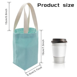 AfitLulu Canvas Tote Bag, Cute Tote Bag for Women, Reusable Aesthetic Tote Bag with Handle for DIY Art, Gift Bag for Wedding, Party, Birthday (Blue)