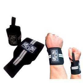 Myfitsport67® Gym Wrist Wraps, Elastic Wrist Wraps with Thumb Strap, Useful for Powerlifting, Bodybuilding, Calisthenics and Crossfit (Black)