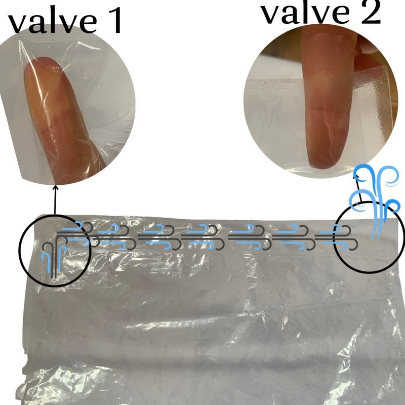 8 Space Saver Bags, No Vacuum Needed, Roll-Up Compression Packing,