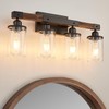 Feohak 4-Light Bathroom Vanity Light, Farmhouse Bathroom Fixtures Over Mirror,