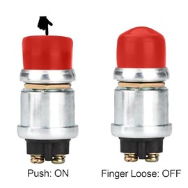 Weasch Weasch 4Pack Push Button Starter Switch, 12V / 24V 50A, Waterproof Push Button Switch, for Car Marine Boat Truck Tractor Engine (4, Red)