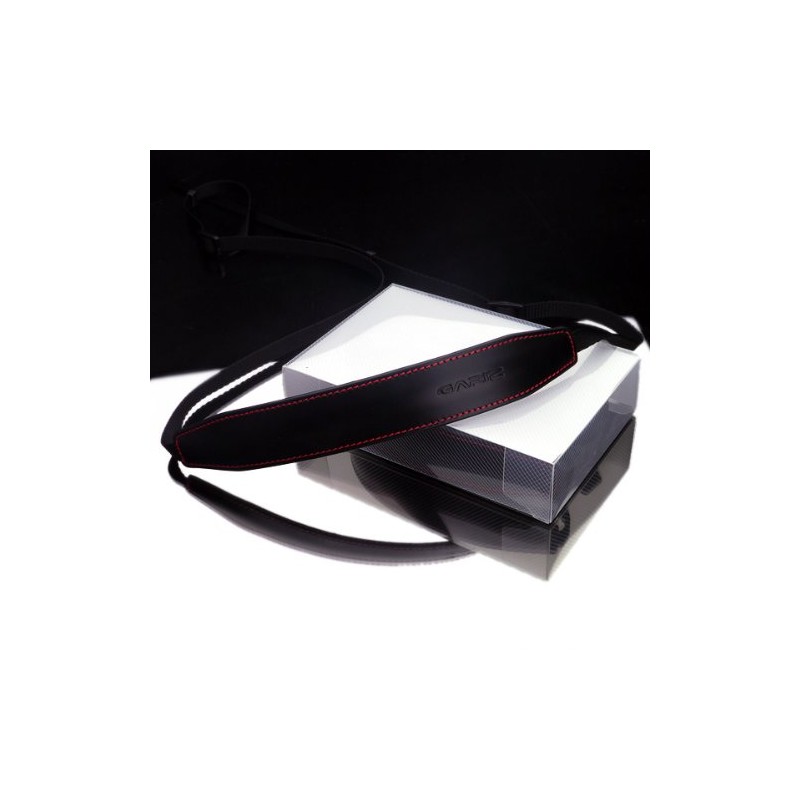 GARIZ 本革カメラネックストラップ XA-CHLSS2 ブラックレッドステッチ