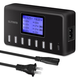 Cargador USB, estación de Carga USB de 60 W, 12 A, 8 Puertos, multipuerto