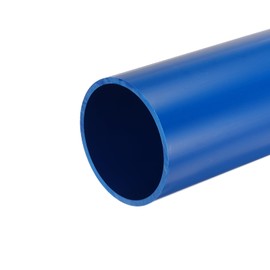 MECCANIXITY 3.5 Inch Blue PVC Rigid Tube Round Pipe 81.4mm ID 90mm OD 12" High Impact for Water Pipe, Aquarium, Fish Tank, Greenhouse Garden, Blue