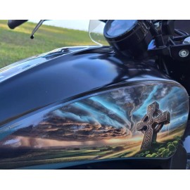 East Coast Vinyl Werkz Indian Scout motorcycle tank decals -3pc set- Celtic Emerald Cacophony Bobber 60