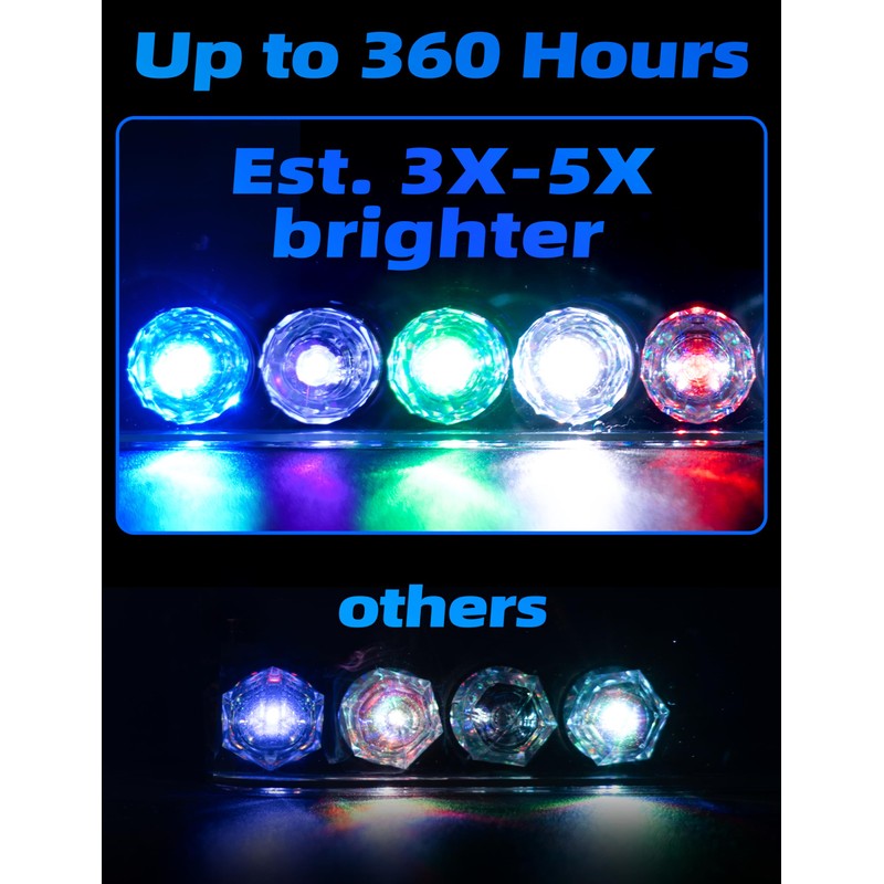 BLUEWING 2pcs Club Deep Drop Light Diamond Fishing Lamp 3X-5X