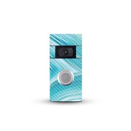 MightySkins Carbon Fiber Skin Compatible with Ring Video Doorbell (2nd Generation) - Aquamarine Quartz | Protective, Durable Textured Carbon Fiber Finish | Easy to Apply