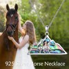 ONEFINITY Horse Necklace 925 Sterling Silver Mountain Horse Pendant Necklace