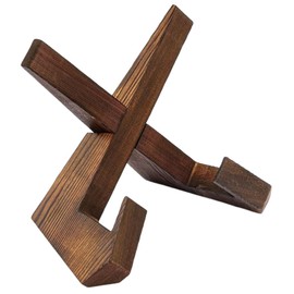 PMTFUMY 1-piece rotating record holder，Solid Wood Now Playing Record Holder，Premium Solid Wood Retro Brown Holder for Vinyl Records and Photo Albums, Quick Assembl，for Records and Albums ﻿