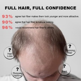 Hair Building Fibers,Natural Hair Fibers for Men & Women,Hair Fibres Dark Brown,Hair Powder for Thinning Hair,Easily Cover & Waterproof,Hair Loss Concealer,Instantly Conceals Hair Loss,Soft Powder