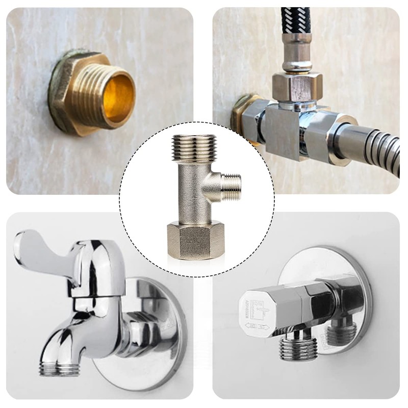 FERCAISH 7/8 T Adapter Brass Adaptor, 3 Way Tee Connector