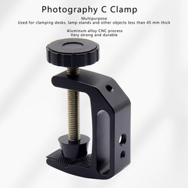 XUMIUZIY Universal C-Clamp for Desktop Mount Holder, Photography C Clamp Camera Clamp Mount with 1/4in and 3/8in Thread Holes, for DSLR, Cameras, Light Stand, Rods, Light Stand, Desk, Rods