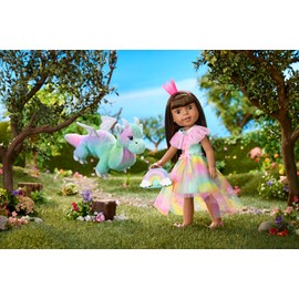 American Girl WellieWishers 14.5-inch Ashlyn Doll Playset with Crisella The Dragon, Doll Dress and Accessories, and Storybook, for Ages 4+