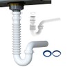 Flexible P Trap for Bathroom Sink, Flex Drain Pipe for