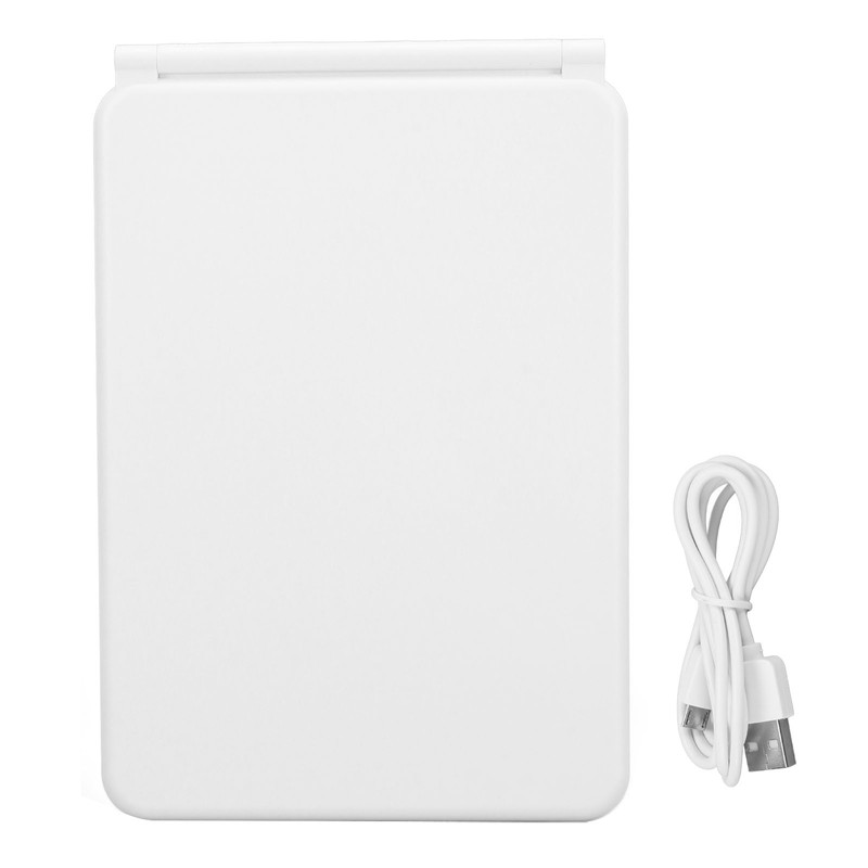 Lighted Makeup Mirror White Rechargeable ABS Housing Adjustable Brightness Portable