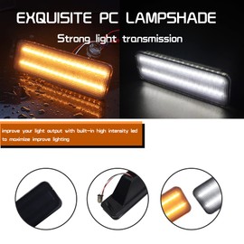 Tonsya - Lente óptica 3D ahumada para 1980, 1981, 1982, 1983, 1984, 1985, 1986, Ford Bronco F150, F250, F350, luces de estacionamiento y luces de circulación diurna color ámbar/blanco